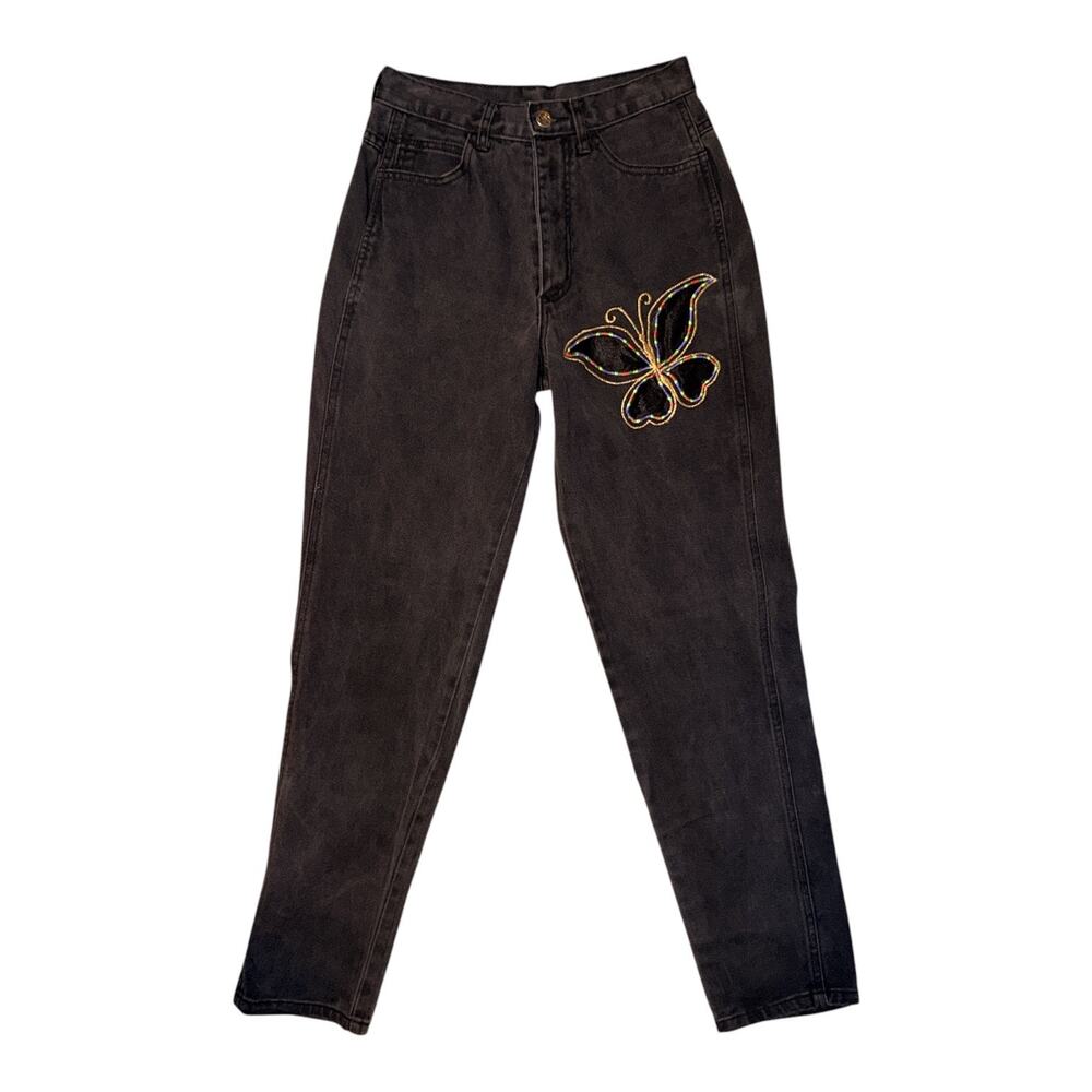 Frederick's of Hollywood Women's High Rise Jeans Butterfly Y2K Vintage